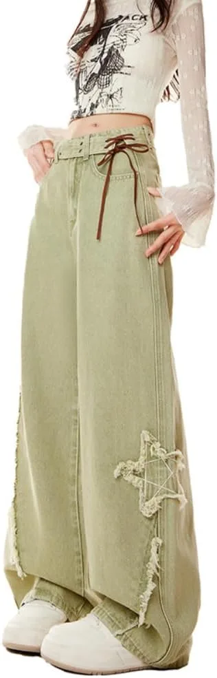 Pooyikoi Star Jeans женские повседневные прямые брюки свободного кроя
Pooyikoi Star Jeans женские повседневные прямые брюки свободного кроя