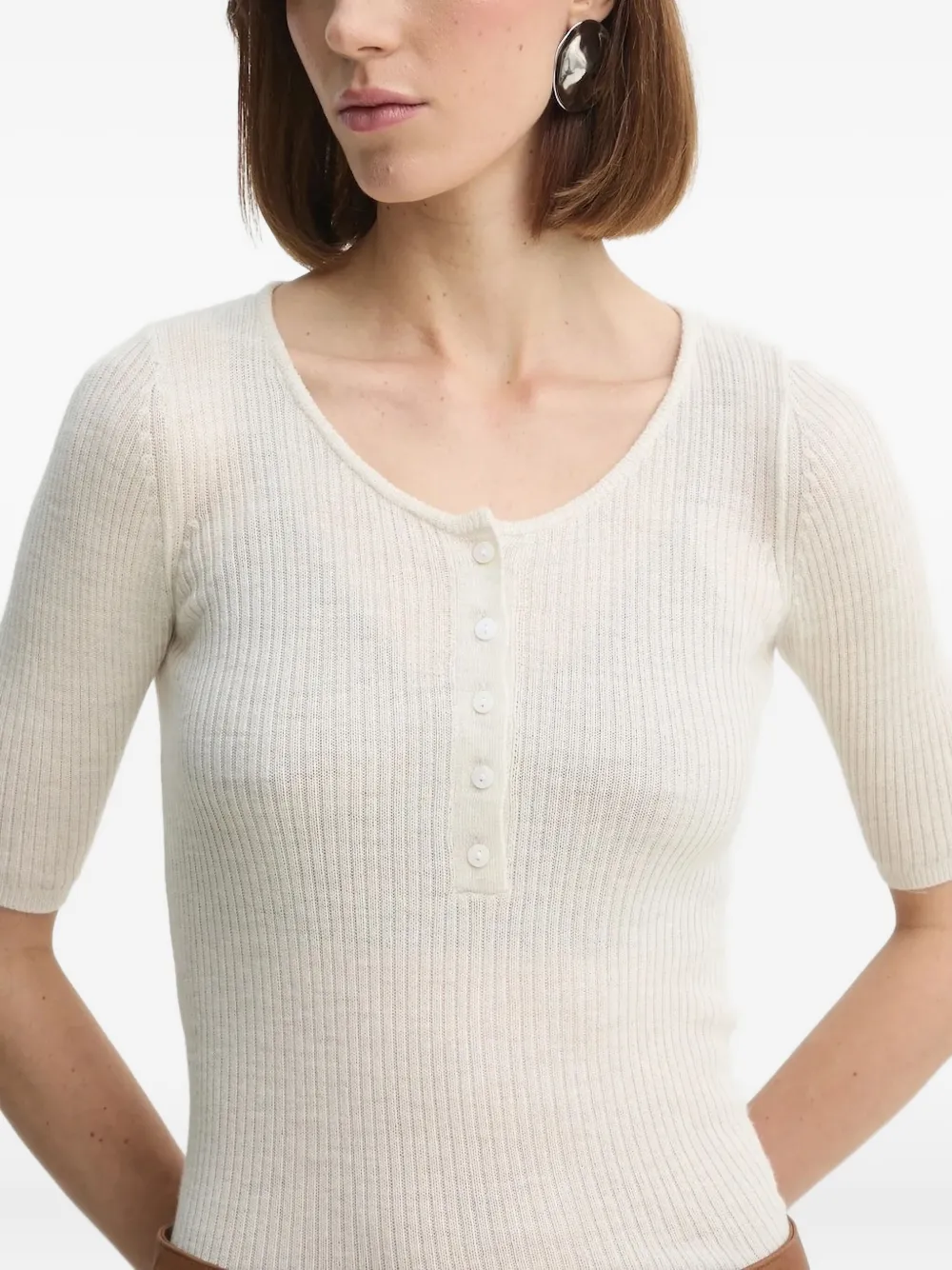 Ребристый топ с пуговицами спереди HERSKIND, белый
Ребристый топ с пуговицами спереди HERSKIND, белый