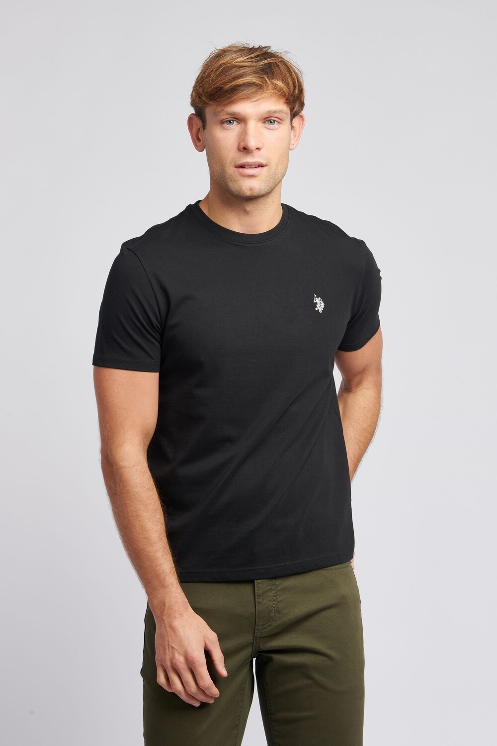 Мужская футболка стандартного кроя с двумя всадниками U.S. Polo Assn, черный 
Мужская футболка стандартного кроя с двумя всадниками U.S. Polo Assn, черный