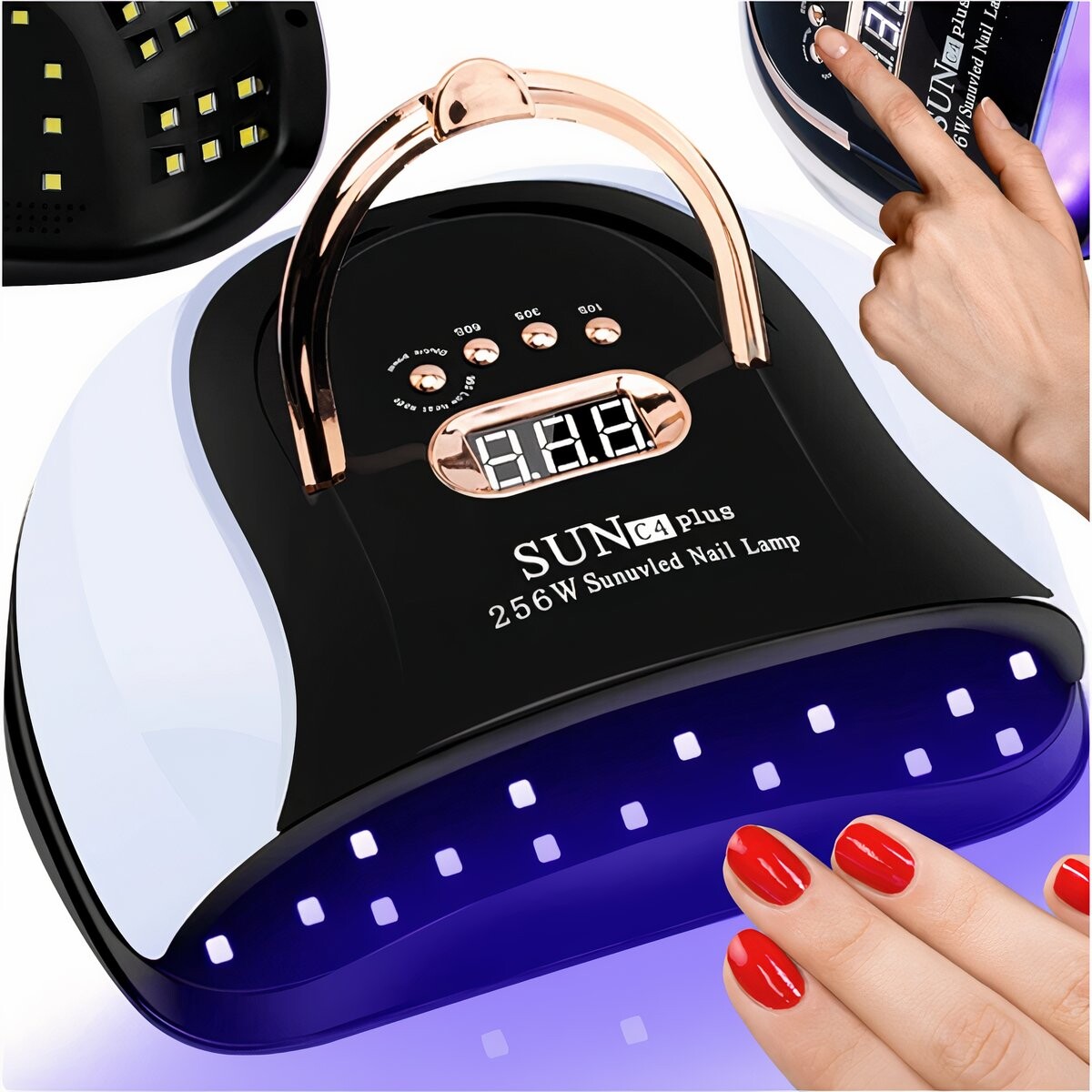 Lewer, УФ-светодиодная лампа для ногтей 256 Вт для гибридных гелей, сильные гибриды Sun C4 MAX LCD
Lewer, УФ-светодиодная лампа для ногтей 256 Вт для гибридных гелей, сильные гибриды Sun C4 MAX LCD