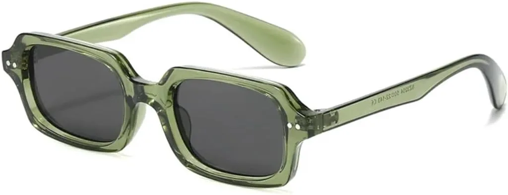 Модные маленькие прямоугольные мужские солнцезащитные очки в стиле ретро с заклепками, солнцезащитные очки UV400 для женщин с градиентным покрытием VFDHN, Green Grey
Модные маленькие прямоугольные мужские солнцезащитные очки в стиле ретро с заклепками, солнцезащитные очки UV400 для женщин с градиентным покрытием VFDHN, Green Grey