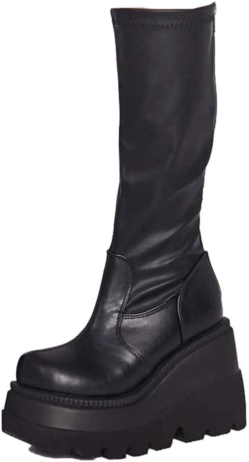 Женские высокие ботинки до колена с массивной платформой, средней длины, панк-боевые готические ботинки с шнуровкой, эластичные мотоциклетные ботильоны с боковой молнией, легкая обувь на осень и зиму Canbebig, Multicolor 02
Женские высокие ботинки до колена с массивной платформой, средней длины, панк-боевые готические ботинки с шнуровкой, эластичные мотоциклетные ботильоны с боковой молнией, легкая обувь на осень и зиму Canbebig, Multicolor 02