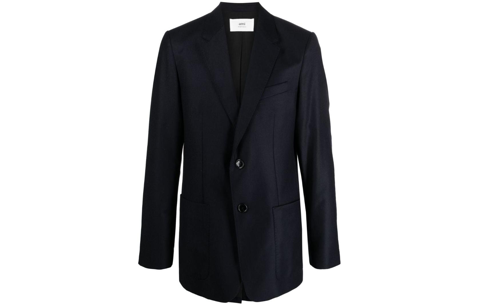 AMIPARIS Однобортный пиджак из верджинской шерсти, Marine Blue
AMIPARIS Однобортный пиджак из верджинской шерсти, Marine Blue