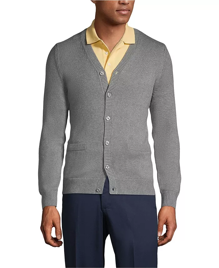 Мужской кардиган из хлопка и модала на пуговицах Lands' End, серый
Мужской кардиган из хлопка и модала на пуговицах Lands' End, серый