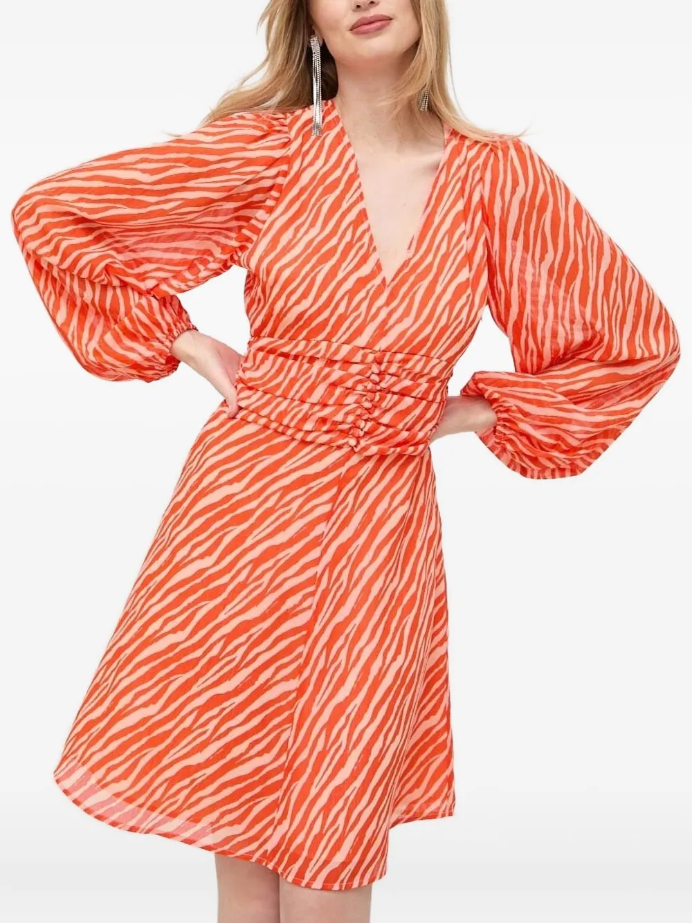 Мини-платье с принтом зебры и пуговицами Notes du Nord, оранжевый
Мини-платье с принтом зебры и пуговицами Notes du Nord, оранжевый