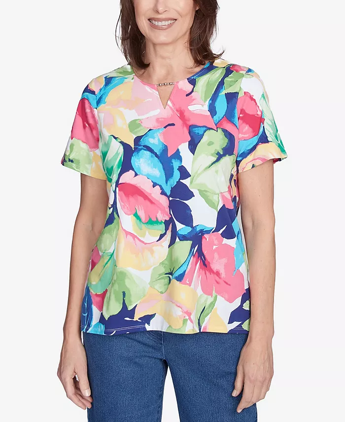 Миниатюрный топ с тропическим листом и отделкой бисером на шее Alfred Dunner, коричневый/бежевый
Миниатюрный топ с тропическим листом и отделкой бисером на шее Alfred Dunner, коричневый/бежевый