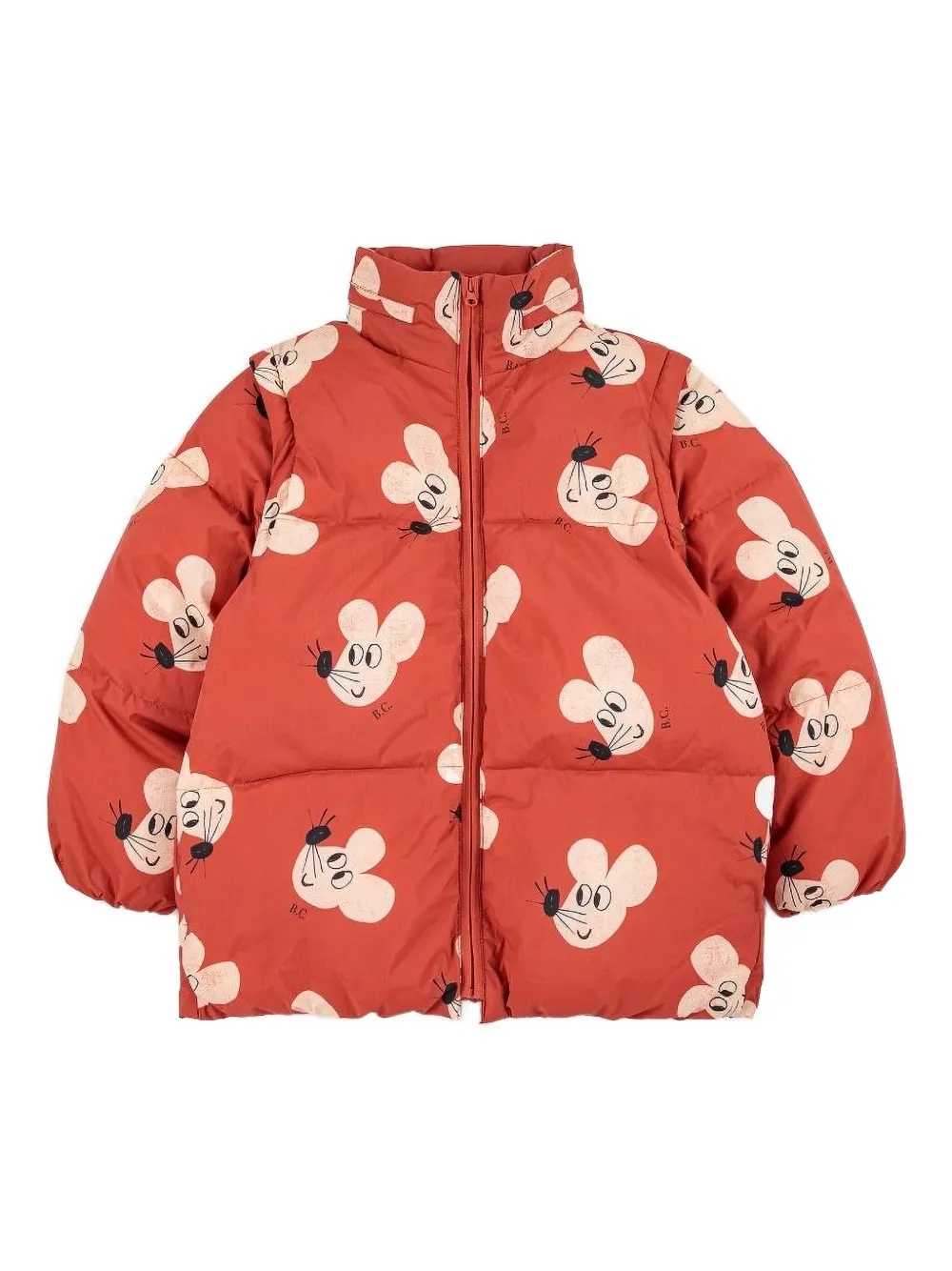 Стёганая куртка с принтом "мышиная лапка" Bobo Choses, красный
Стёганая куртка с принтом "мышиная лапка" Bobo Choses, красный