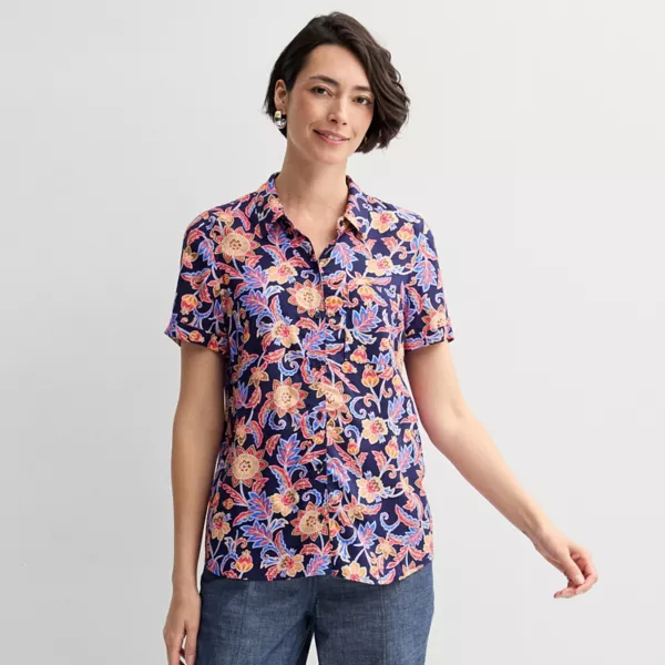 Женская походная рубашка Croft & Barrow, цвет navy artisan blooms
Женская походная рубашка Croft & Barrow, цвет navy artisan blooms