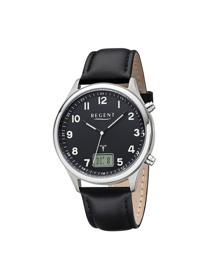 Радиоуправляемые аналогово-цифровые часы, черные, большие (примерно 40 мм), радиоуправляемые часы Regent
Радиоуправляемые аналогово-цифровые часы, черные, большие (примерно 40 мм), радиоуправляемые часы Regent