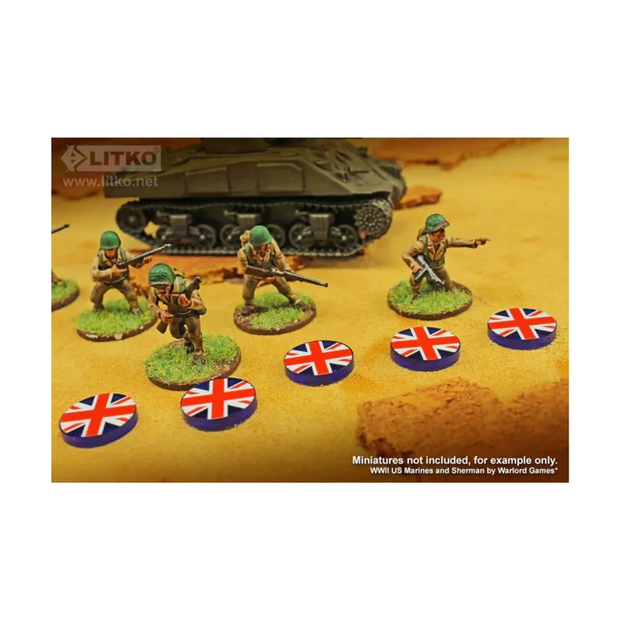 Премиальные печатные жетоны фракций времен Второй мировой войны — Британский Юнион Джек (10), Token Sets - WWII Factions & Flags
Премиальные печатные жетоны фракций времен Второй мировой войны — Британский Юнион Джек (10), Token Sets - WWII Factions & Flags