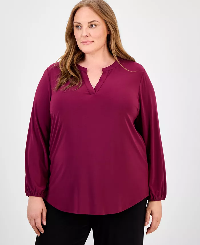 Топ с рукавами-буфами больших размеров AK Anne Klein, фиолетовый
Топ с рукавами-буфами больших размеров AK Anne Klein, фиолетовый