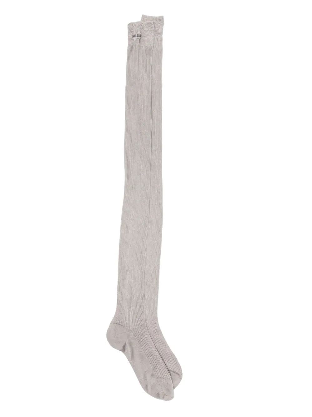 Рифленые гетры до колена Miu Miu, серый
Рифленые гетры до колена Miu Miu, серый