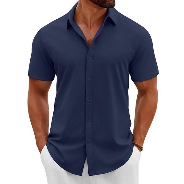 Мужская рубашка casual button down short sleeve Coofandy, Navy Blue
Мужская рубашка casual button down short sleeve Coofandy, Navy Blue