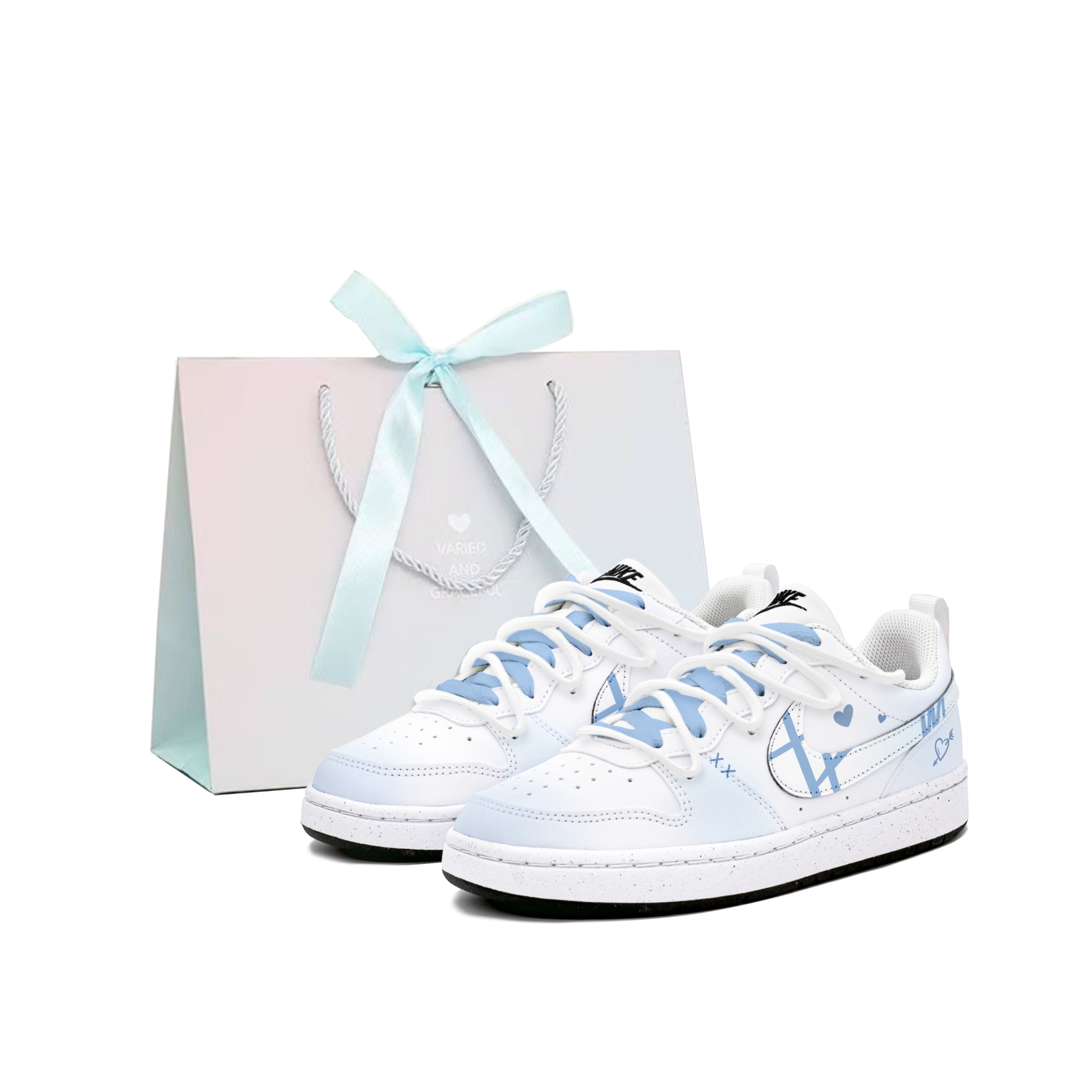 Nike Детские кроссовки для скейтбординга Court Borough, устойчивые к истиранию, сине-белые, для подростков
Nike Детские кроссовки для скейтбординга Court Borough, устойчивые к истиранию, сине-белые, для подростков