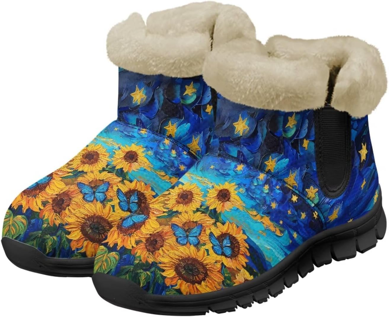 Зимние ботинки Noprint для женщин и мужчин, снегоступы с меховой подкладкой, зимние туфли на липучке, ботильоны для прогулок на улице Noprintge, Sunflowers Stars
Зимние ботинки Noprint для женщин и мужчин, снегоступы с меховой подкладкой, зимние туфли на липучке, ботильоны для прогулок на улице Noprintge, Sunflowers Stars
