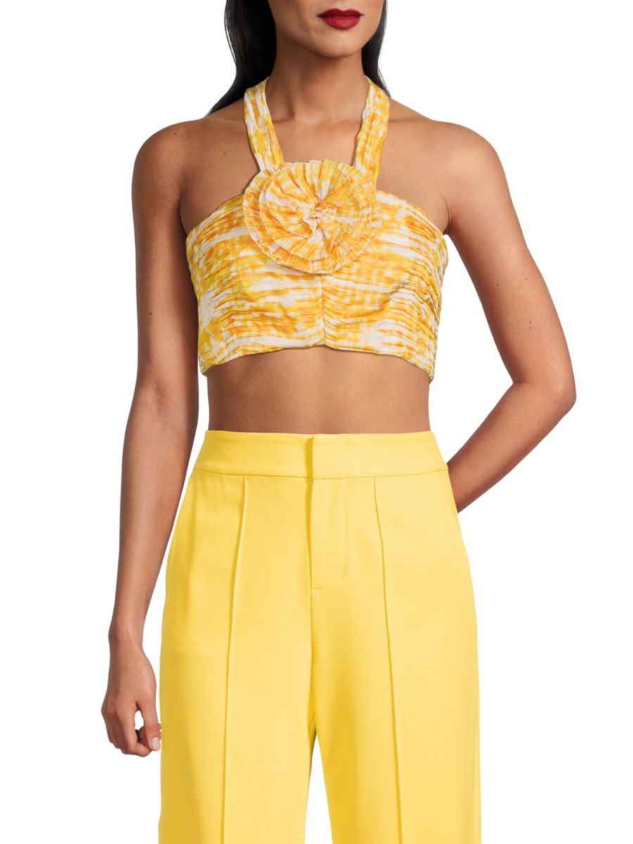 Укороченный топ с принтом тай-дай Senna Amur, желтый
Укороченный топ с принтом тай-дай Senna Amur, желтый