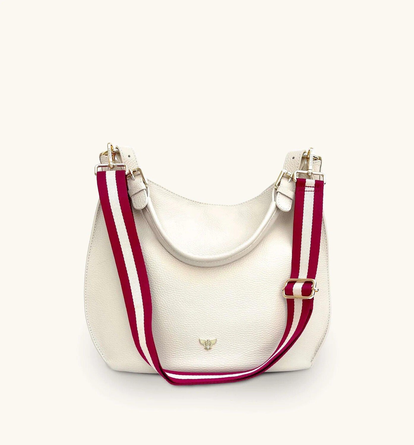 Кожаная сумка Harriet Stone с ремешком в красно-золотую полоску Apatchy London, бежевый
Кожаная сумка Harriet Stone с ремешком в красно-золотую полоску Apatchy London, бежевый