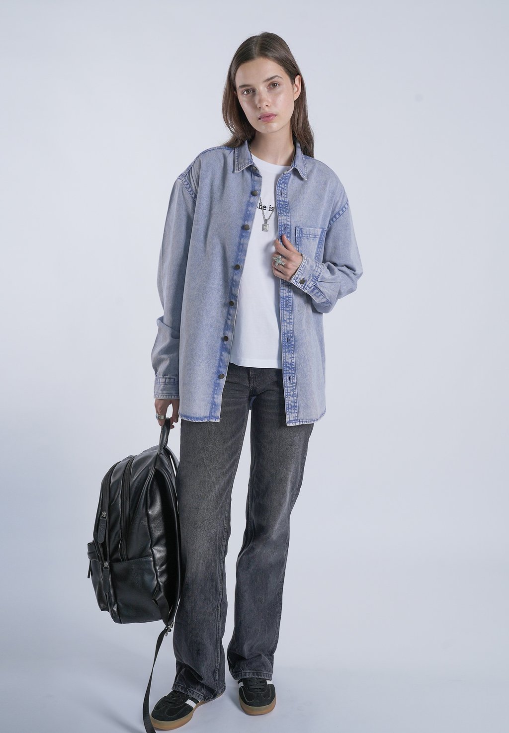 Блузка на пуговицах MI AMOR BACK Mira Paris, светло-голубой деним 
Блузка на пуговицах MI AMOR BACK Mira Paris, светло-голубой деним