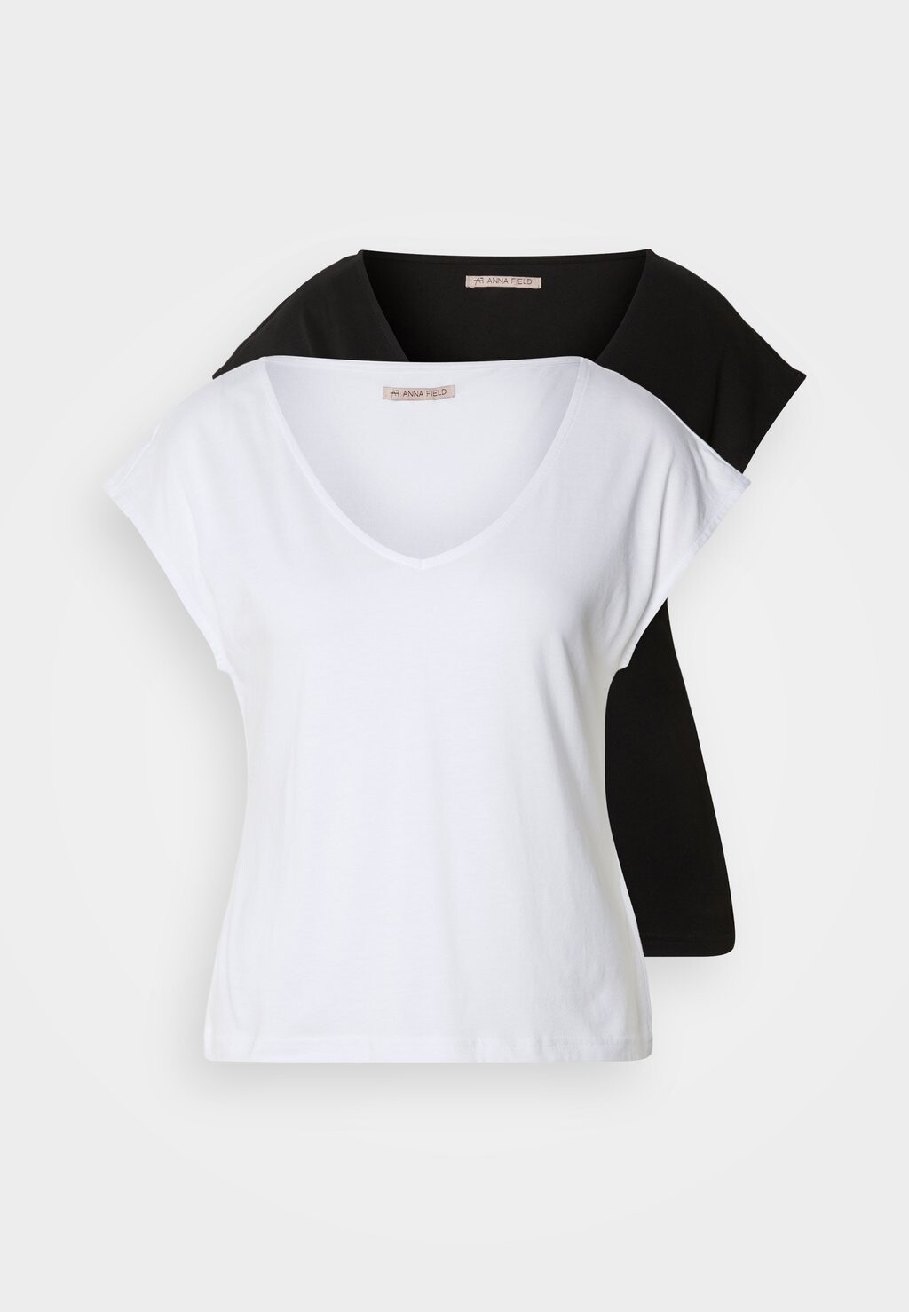 Базовая футболка 2 Pack Anna Field, чёрная/белая 
Базовая футболка 2 Pack Anna Field, чёрная/белая