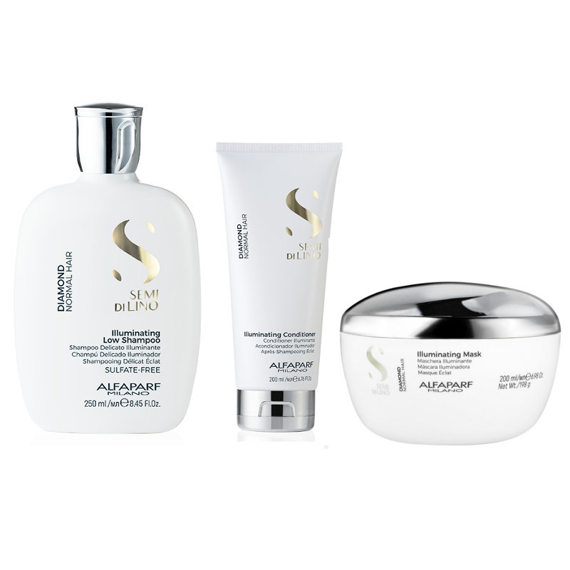 Alfaparf, Semi Di Lino, Diamond Illuminating, Набор косметики по уходу, 3 шт.
Alfaparf, Semi Di Lino, Diamond Illuminating, Набор косметики по уходу, 3 шт.