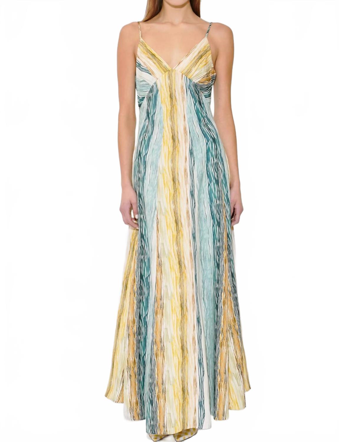 Платье-комбинация со вставками в сине-желтую полоску Rosie Assoulin, Blue/Yellow Stripe
Платье-комбинация со вставками в сине-желтую полоску Rosie Assoulin, Blue/Yellow Stripe