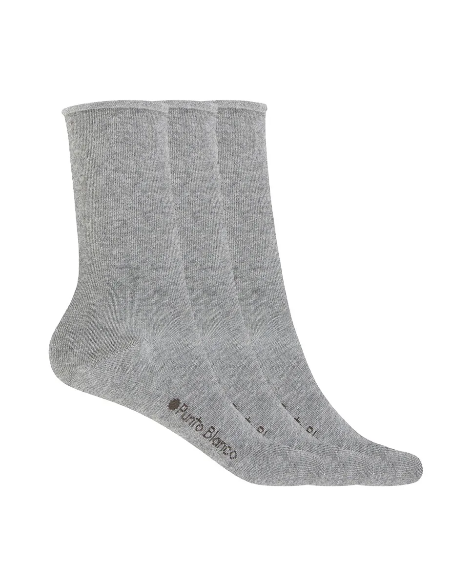 Набор из 3 пар женских однотонных хлопковых носков с манжетой Punto Blanco, серый
Набор из 3 пар женских однотонных хлопковых носков с манжетой Punto Blanco, серый