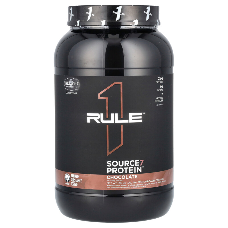 Rule One Proteins, Source7, протеиновая смесь для приготовления напитка, со вкусом шоколада, 902 г (1,99 фунта)
Rule One Proteins, Source7, протеиновая смесь для приготовления напитка, со вкусом шоколада, 902 г (1,99 фунта)