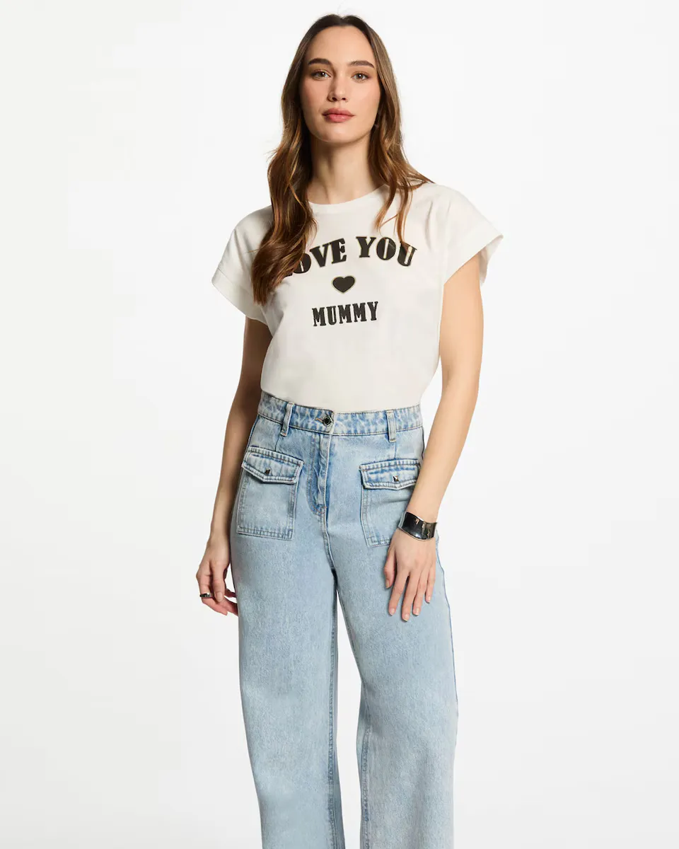 Женская футболка с надписью спереди Morgan, белый
Женская футболка с надписью спереди Morgan, белый