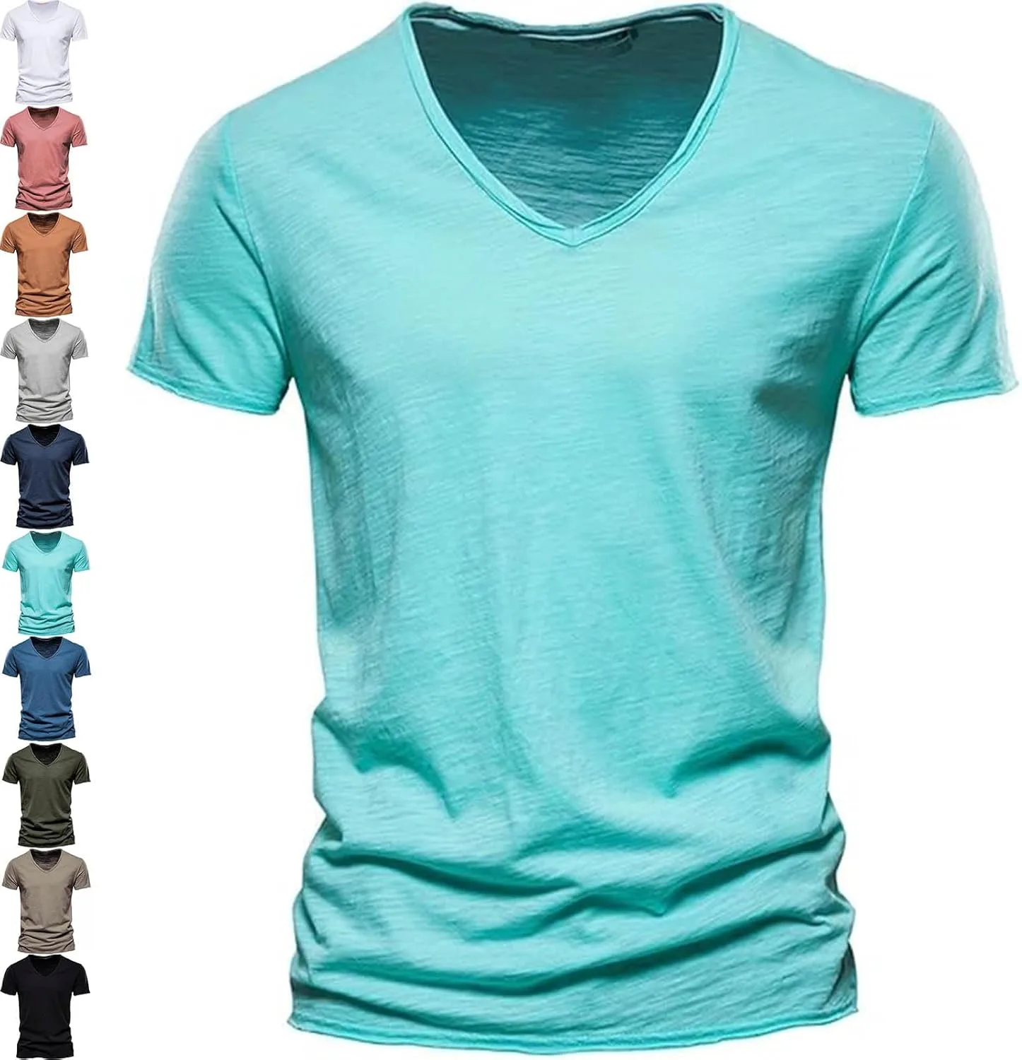 Футболка с V-образным вырезом из хлопка для мужчин
Футболка с V-образным вырезом из хлопка для мужчин