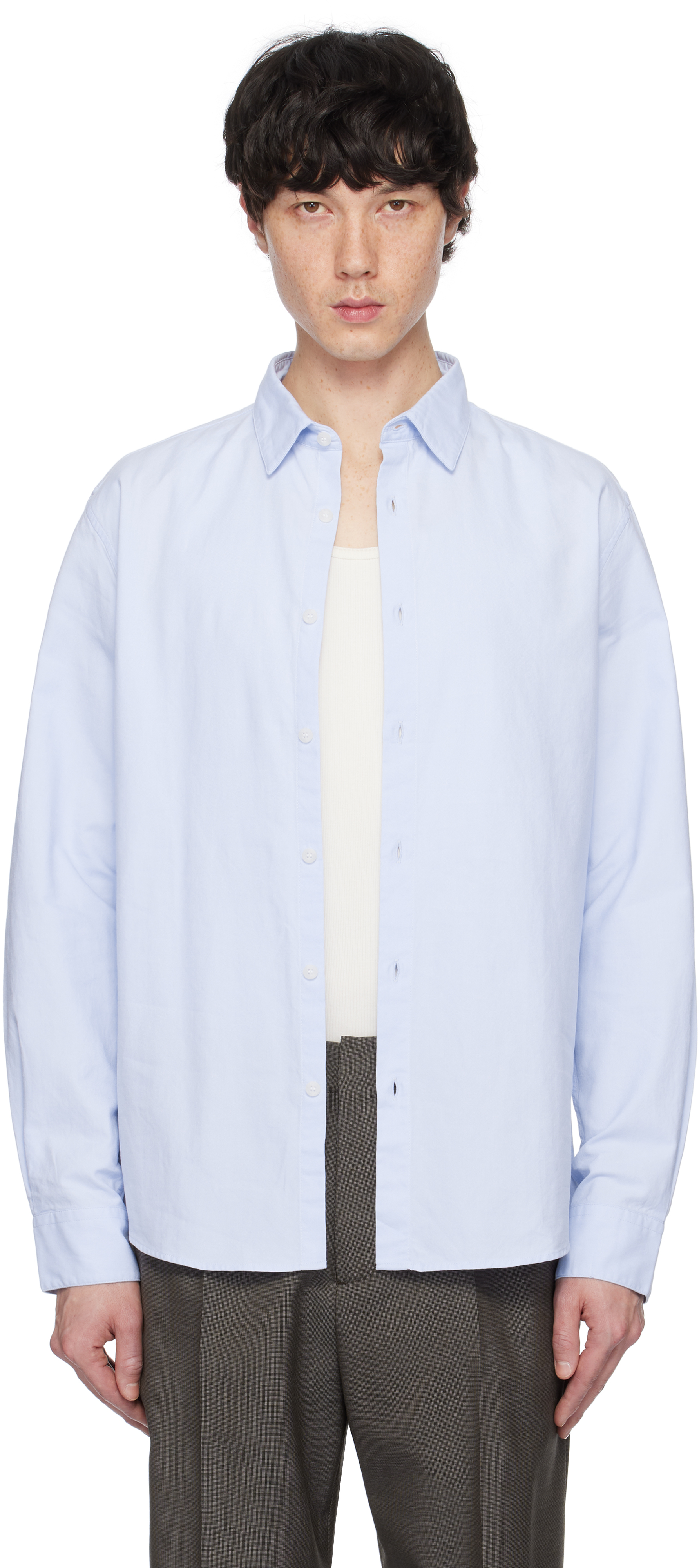 Синяя рубашка Оксфорд Sunspel, светло-голубой
Синяя рубашка Оксфорд Sunspel, светло-голубой