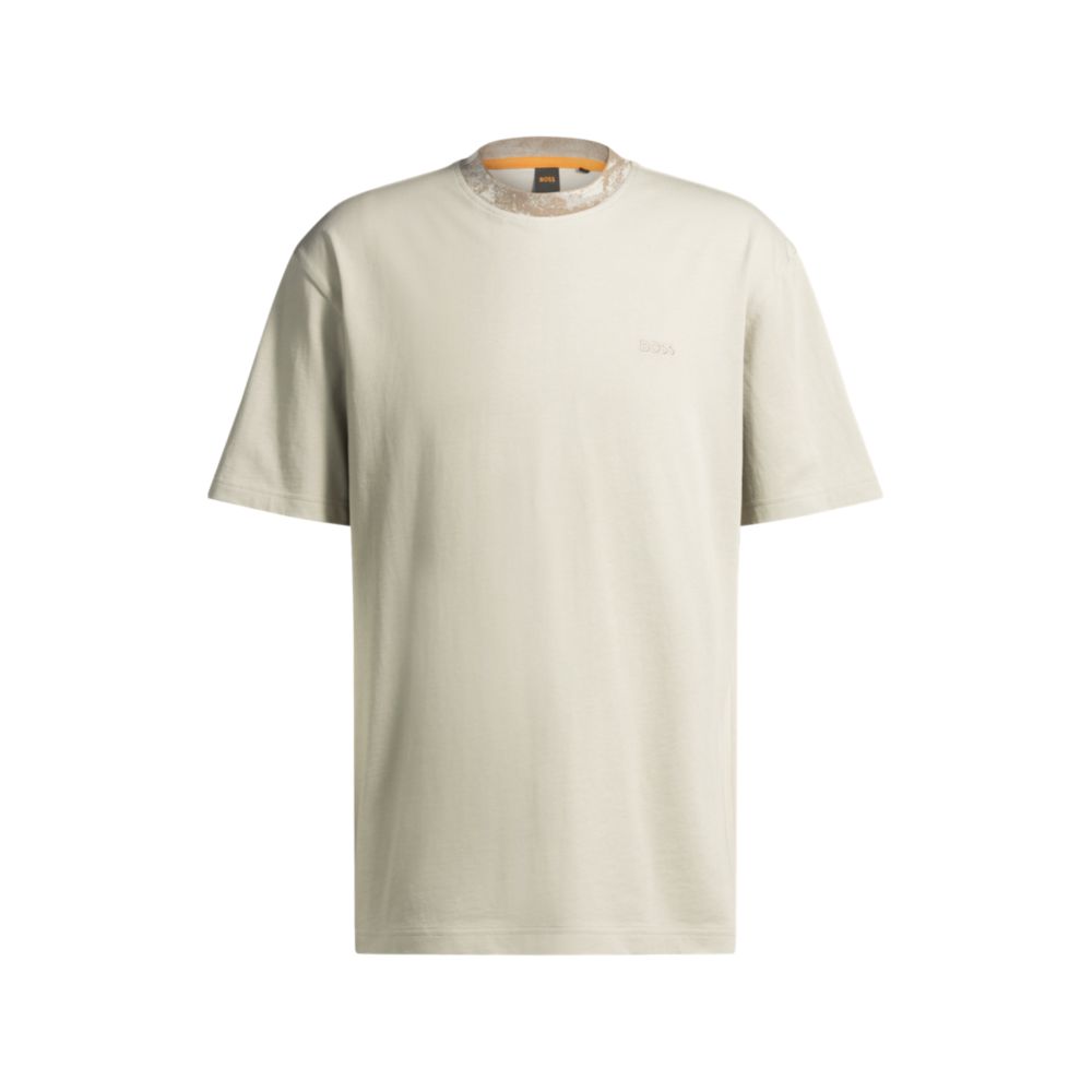 Футболка из хлопкового джерси с воротником в стиле джунглей BOSS, светло-бежевый
Футболка из хлопкового джерси с воротником в стиле джунглей BOSS, светло-бежевый