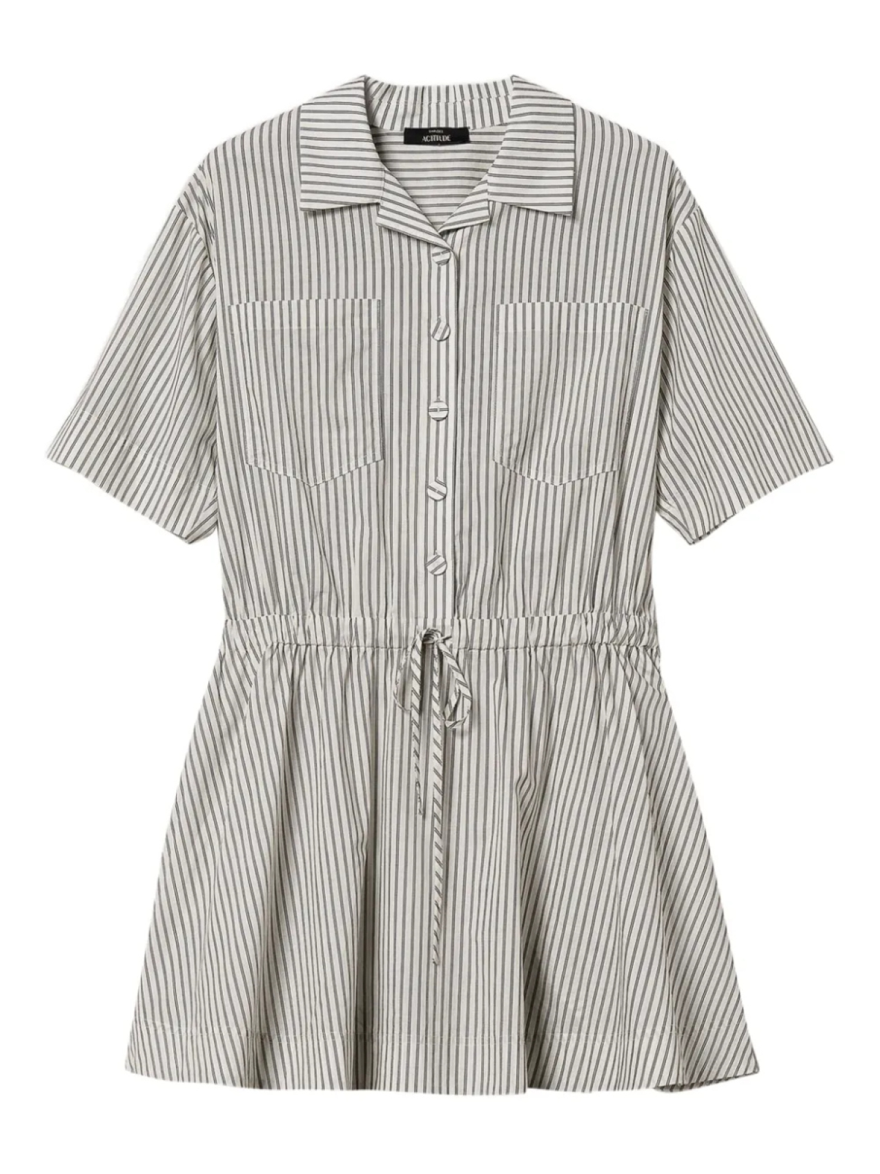 Полосатое платье с короткими рукавами TWINSET, черный
Полосатое платье с короткими рукавами TWINSET, черный