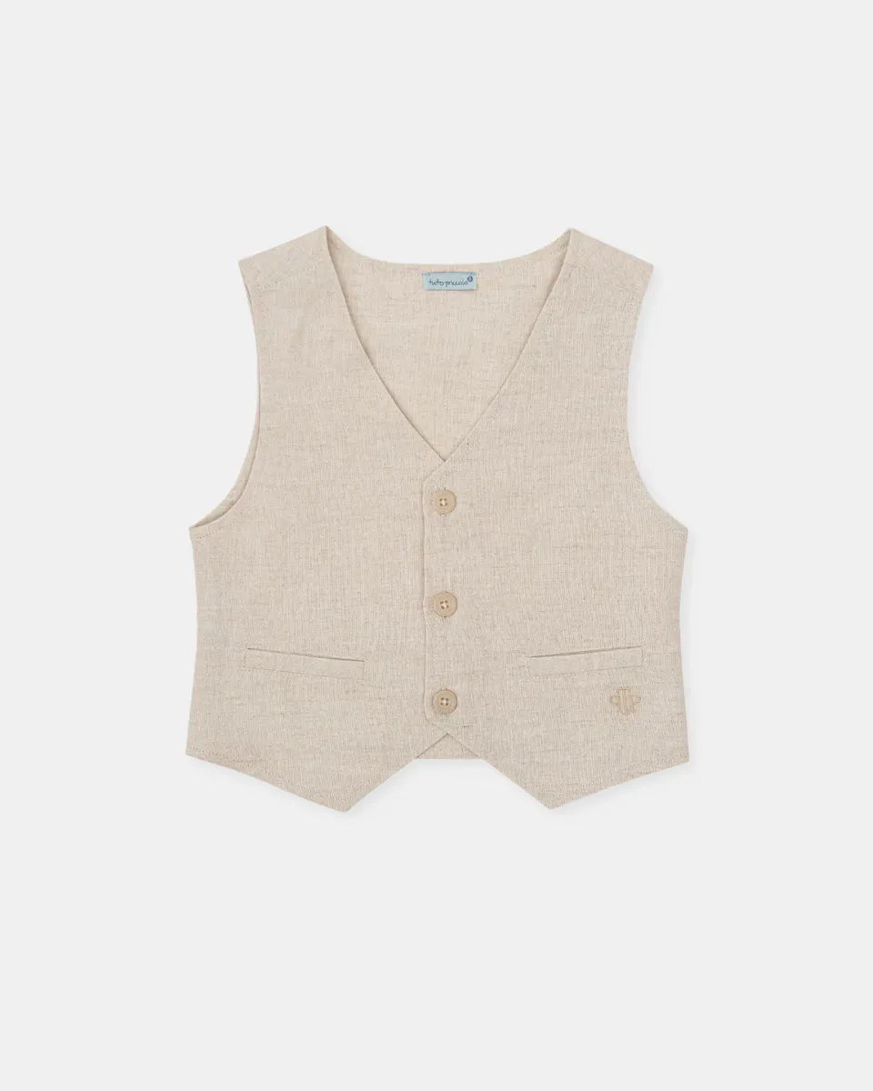 Льняной жилет для мальчика с застежкой на пуговицы Tutto Piccolo, бежевый
Льняной жилет для мальчика с застежкой на пуговицы Tutto Piccolo, бежевый