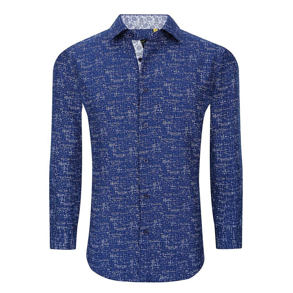 Azaro Uomo Для мужчин приталенный крой, эластичный в четырех направлениях, с длинными рукавами и геометрическим рисунком, на пуговицах, цвет Navy Blue
Azaro Uomo Для мужчин приталенный крой, эластичный в четырех направлениях, с длинными рукавами и геометрическим рисунком, на пуговицах, цвет Navy Blue