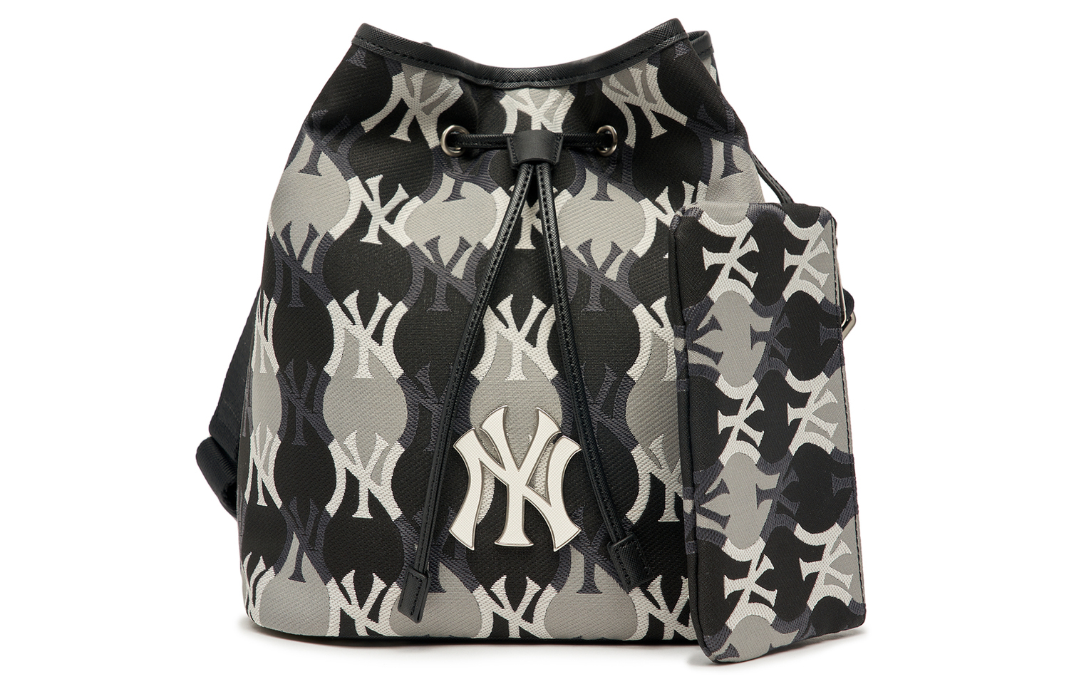 MLB Синтетическая кожаная сумка-ведро через плечо унисекс черный серый 
MLB Синтетическая кожаная сумка-ведро через плечо унисекс черный серый