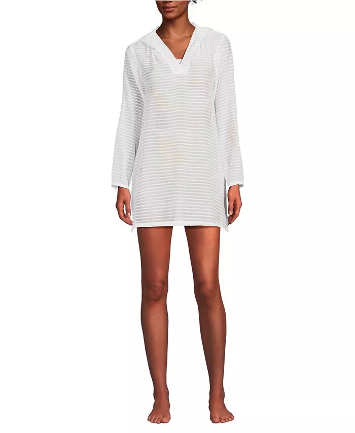 Женское мини-платье-накидка из вискозы с капюшоном Lands' End, белый
Женское мини-платье-накидка из вискозы с капюшоном Lands' End, белый