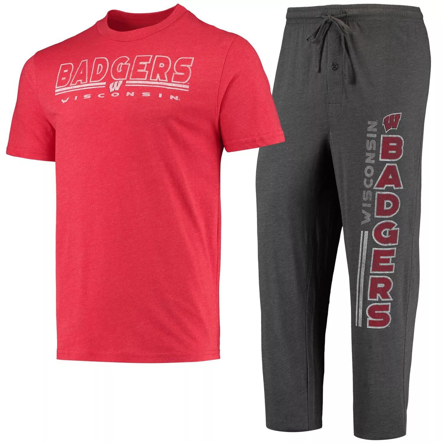 Мужская футболка Concepts Sport с мелованным углем/красным Wisconsin Badgers Meter, комплект для сна и брюки
Мужская футболка Concepts Sport с мелованным углем/красным Wisconsin Badgers Meter, комплект для сна и брюки
