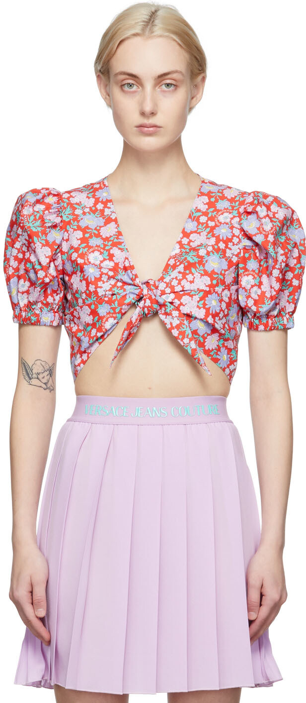 Красная блузка с завязками спереди Versace Jeans Couture
Красная блузка с завязками спереди Versace Jeans Couture