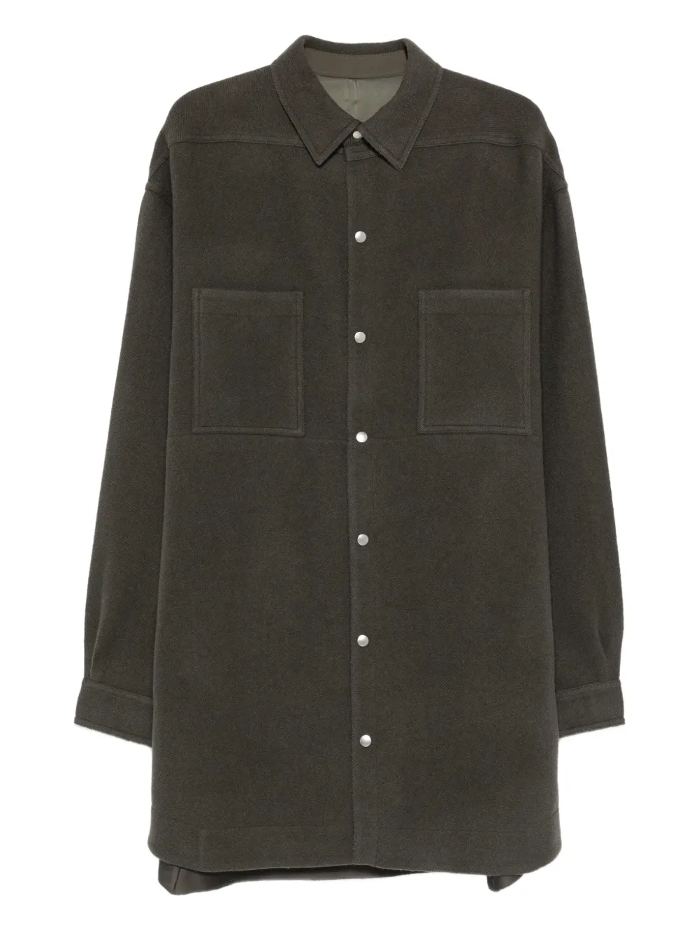 Шерстяная куртка-рубашка с карманами Rick Owens, зеленый
Шерстяная куртка-рубашка с карманами Rick Owens, зеленый