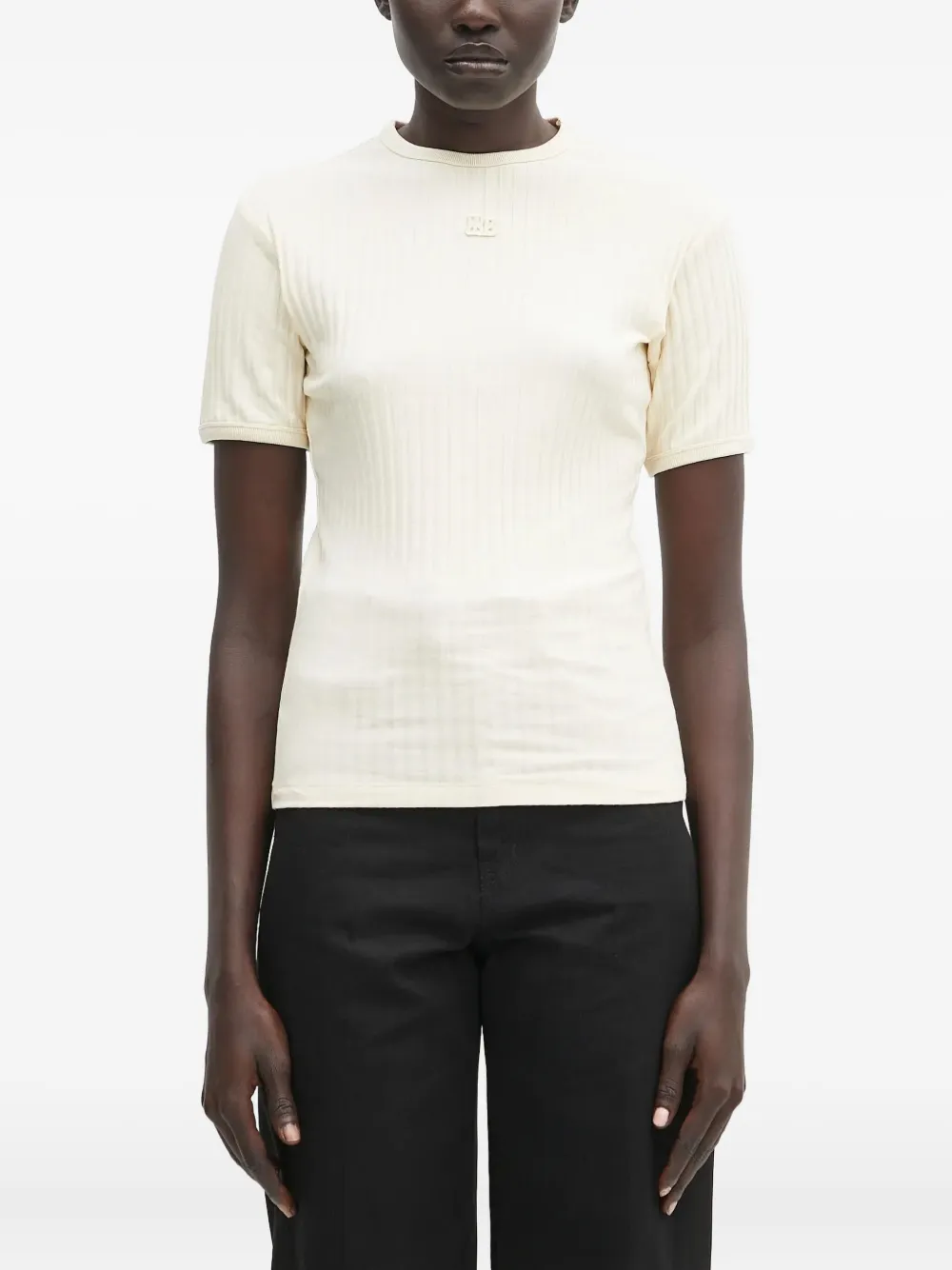 Ребристый топ с нашивкой-логотипом Wales Bonner, белый
Ребристый топ с нашивкой-логотипом Wales Bonner, белый