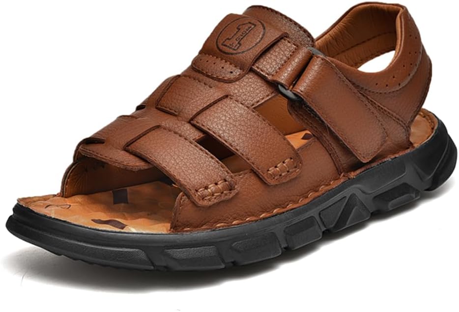 Мужские закрытые сандалии VOCECO для улицы, ручной работы из кожи, регулируемые, легкие, летние, пляжные, рыбацкого стиля, коричневый
Мужские закрытые сандалии VOCECO для улицы, ручной работы из кожи, регулируемые, легкие, летние, пляжные, рыбацкого стиля, коричневый