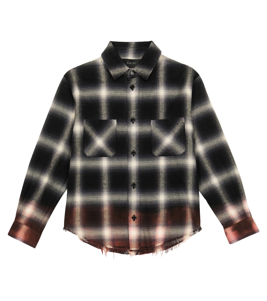 Хлопковая рубашка в клетку с эффектом омбре Amiri Kids, Black-Japanese Plaid
Хлопковая рубашка в клетку с эффектом омбре Amiri Kids, Black-Japanese Plaid