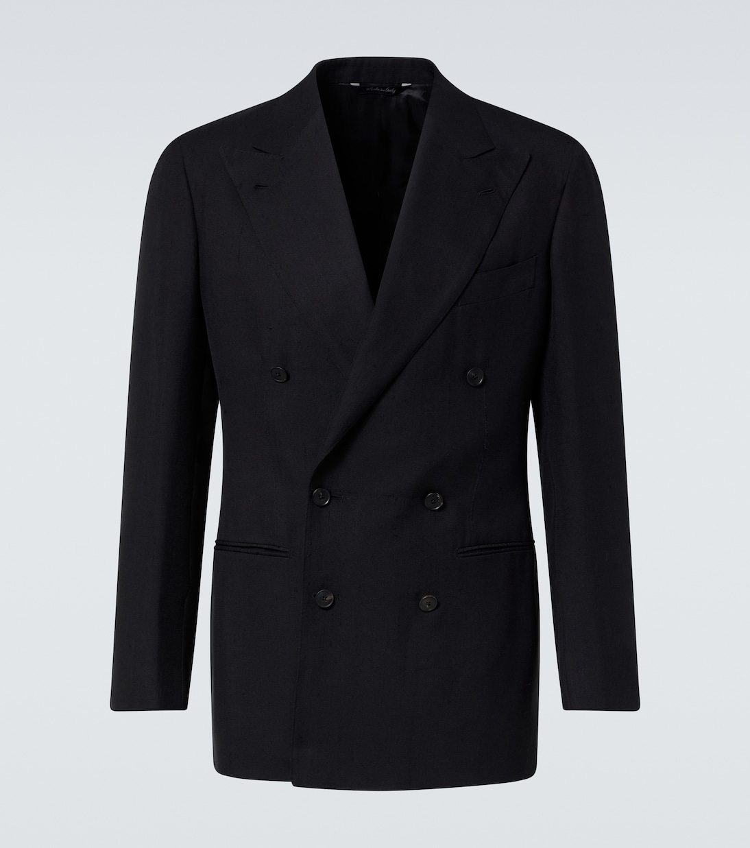 Двубортный шелковый блейзер Saman Amel, черный 
Двубортный шелковый блейзер Saman Amel, черный