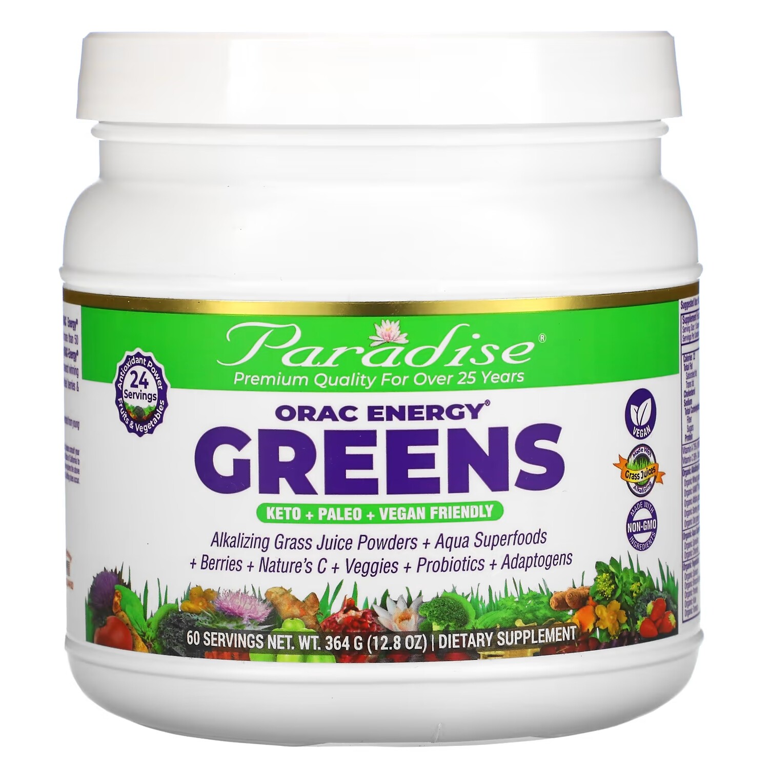Добавка с Зеленью Paradise Herbs ORAC-Energy, 364 г 
Добавка с Зеленью Paradise Herbs ORAC-Energy, 364 г