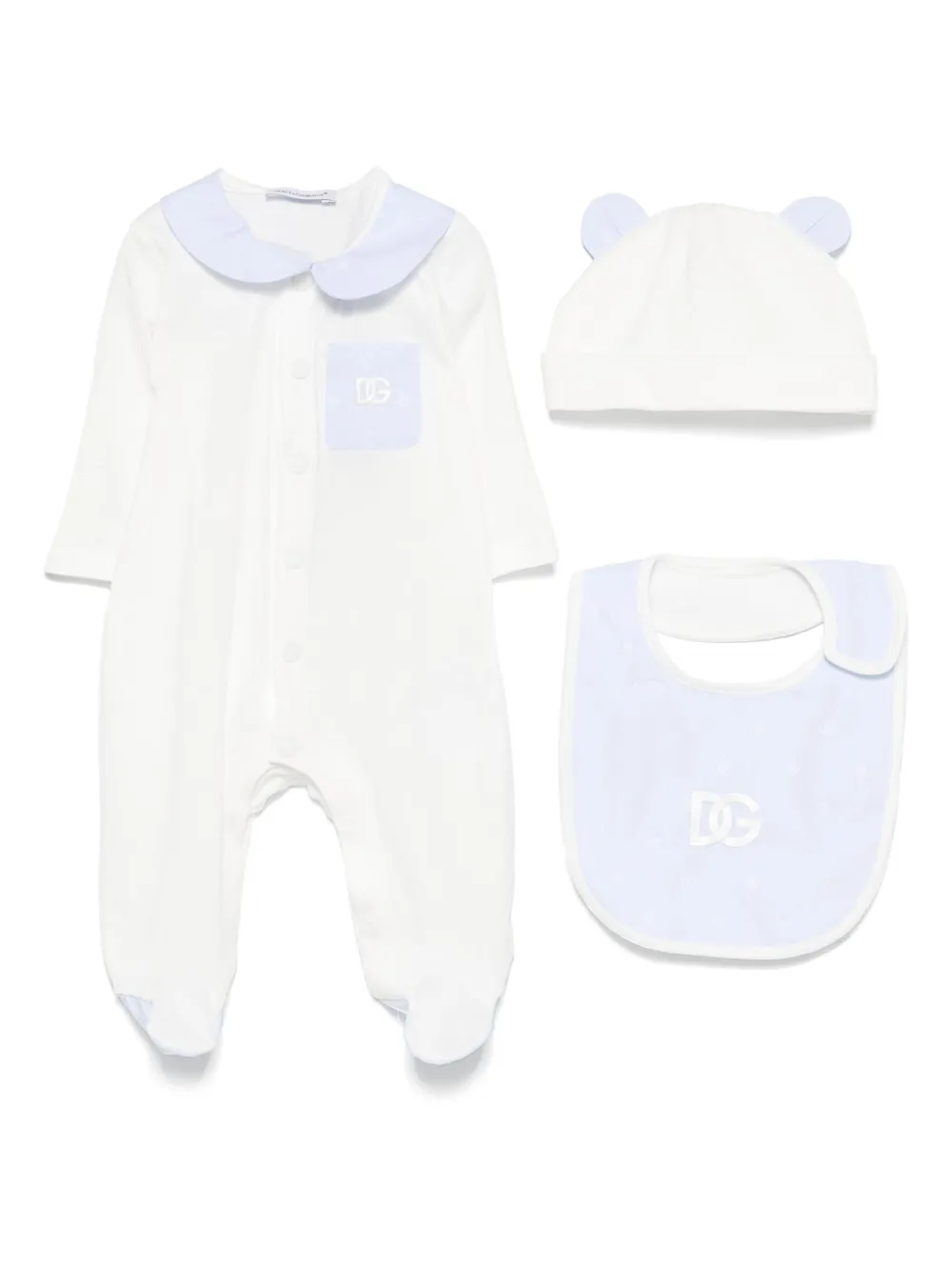 Комплект для новорожденного с вышитым логотипом Dolce & Gabbana Kids, белый
Комплект для новорожденного с вышитым логотипом Dolce & Gabbana Kids, белый