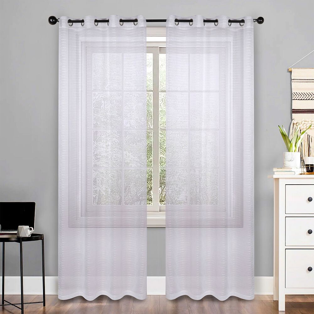 Комплект из 2 прозрачных оконных штор с люверсами SUPERIOR Jackson Stripe, белый
Комплект из 2 прозрачных оконных штор с люверсами SUPERIOR Jackson Stripe, белый