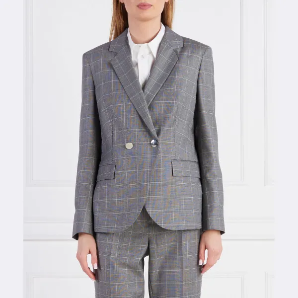 Элегантный жакет прямого кроя из шерсти джамата Boss, серый
Элегантный жакет прямого кроя из шерсти джамата Boss, серый