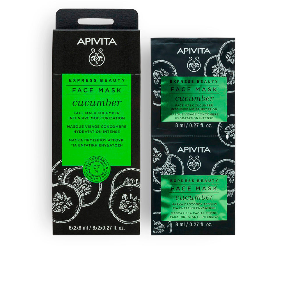 Маска для лица Express beauty mascarilla hidratante intensiva con pepino Apivita, 2 х 8 мл
Маска для лица Express beauty mascarilla hidratante intensiva con pepino Apivita, 2 х 8 мл
