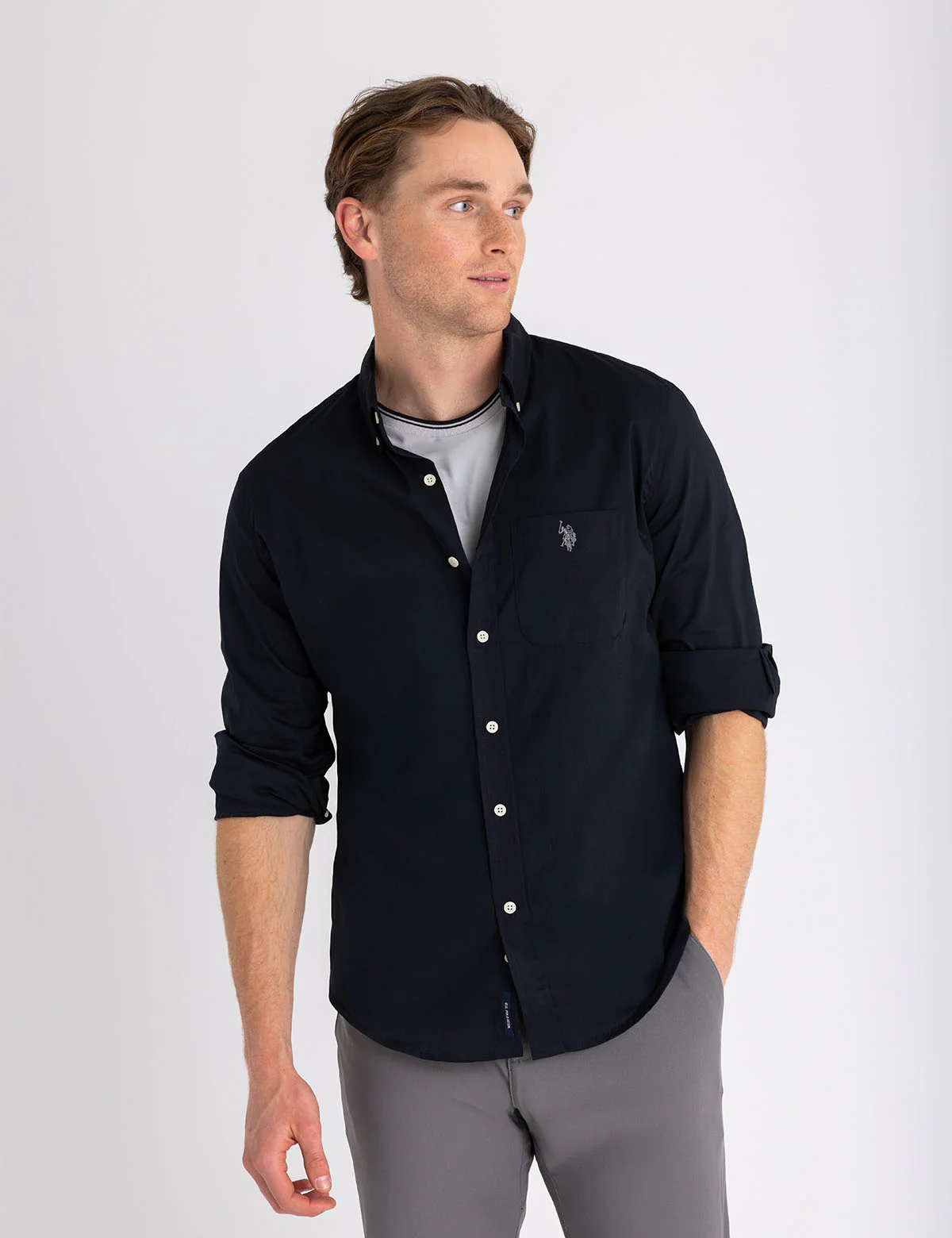 Рубашка U.S. Polo Assn Solid Stretch Poplin Long Sleeve, черный
Рубашка U.S. Polo Assn Solid Stretch Poplin Long Sleeve, черный
