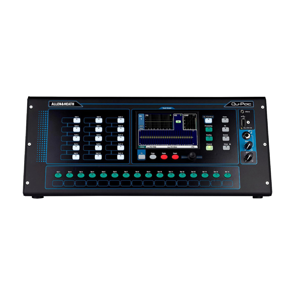 Сверхкомпактный цифровой микшер Allen & Heath QU-PAC с сенсорным управлением
Сверхкомпактный цифровой микшер Allen & Heath QU-PAC с сенсорным управлением